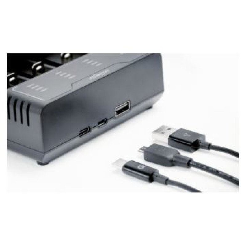 Gembird Bateriju lādētājs Gembird USB 4-slot Ni-MH + Li-ion Fast Battery Charger Black