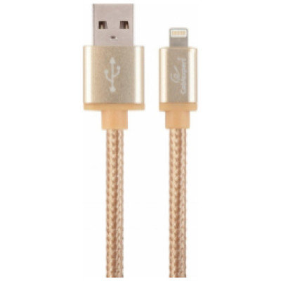 Gembird cotton braided USB Lightning 1.8m Gold