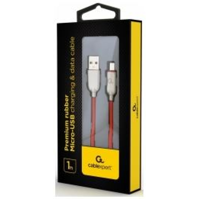 Gembird USB Male - Micro USB Male Premium rubber 1m Red