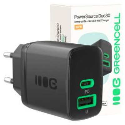 Green Cell Lādētājs Greencell PowerSource Duo30 30W Black