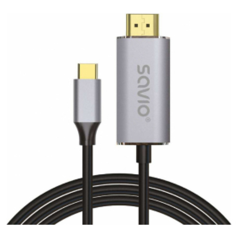 Savio USB-C Male - HDMI Male 2.0b 1m Silver