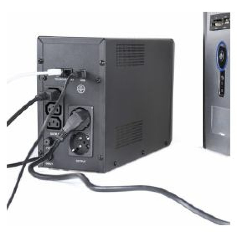 Energenie Nepārtrauktās baro&scaron;anas bloks Energenie UPS With USB and LCD Display 2000 VA Black