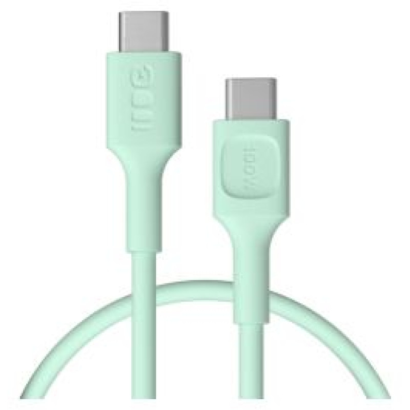 Green Cell Kabelis Green Cell PowerFlex Fast Charging USB Type-C Male - USB Type-C Male 100W Mint Green 0.3m