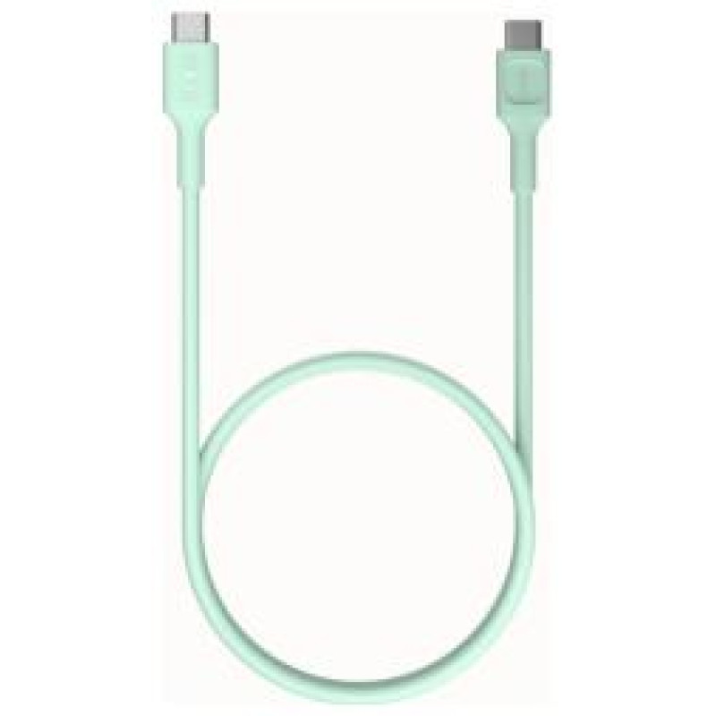 Green Cell Kabelis Green Cell PowerFlex Fast Charging USB Type-C Male - USB Type-C Male 100W Mint Green 0.3m