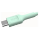 Green Cell Kabelis Green Cell PowerFlex Fast Charging USB Type-C Male - USB Type-C Male 100W Mint Green 0.3m