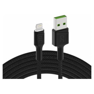 Green Cell GC Ray USB Male - Lightning Male Fast Charging with LED Diode 2m