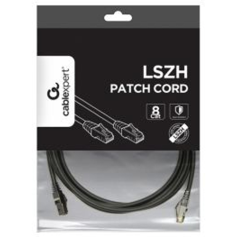 Gembird Kabelis Gembird S/FTP Cat. 8 LSZH Patch Cord Black 3 m