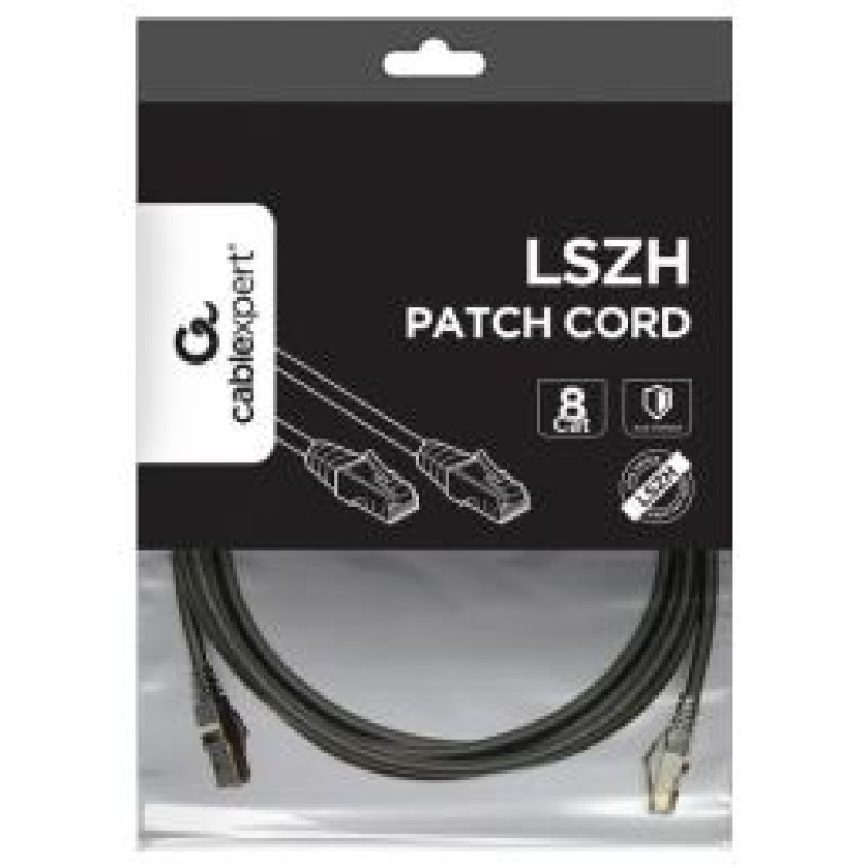 Gembird Kabelis Gembird S/FTP Cat. 8 LSZH Patch Cord Black 5 m