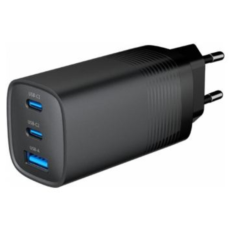 Gembird Lādētājs Gembird 3-port 65W GaN USB PowerDelivery fast Charger Black