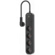 Gembird Viedā Rozete Gembird Smart Power Strip with USB Charger 4 Sockets Black