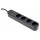 Gembird Viedā Rozete Gembird Smart Power Strip with USB Charger 4 Sockets Black