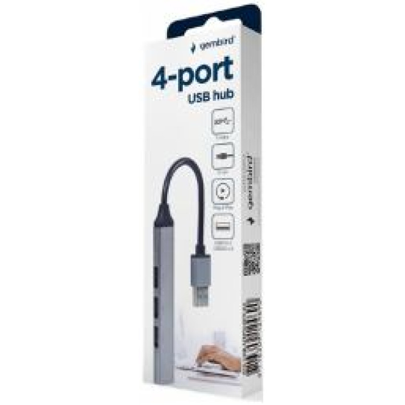 Gembird USB Centrmezgls Gembird 4-port USB 3.1 Silver