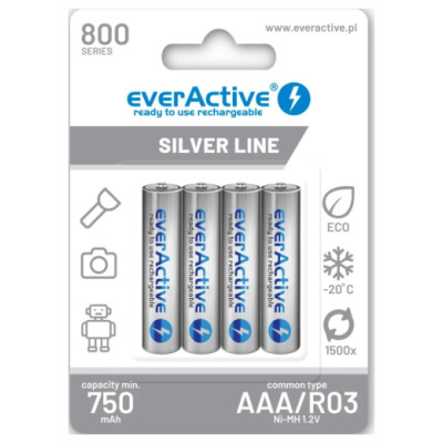 Everactive rechargeable HR03 750mAh Always ready Blistera iepakojumā 4gb.