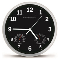 Esperanza EHC016K Sienas pulkstenis ar termometru un gaisa mitruma mērītāju. 25cm