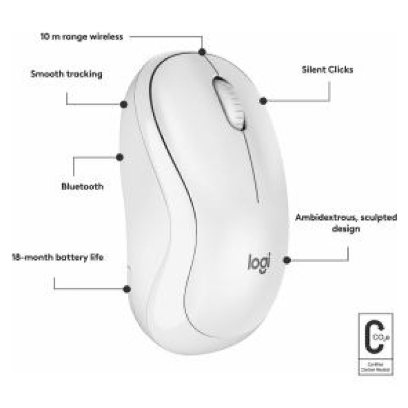 Logitech Datorpele Logitech M240 White