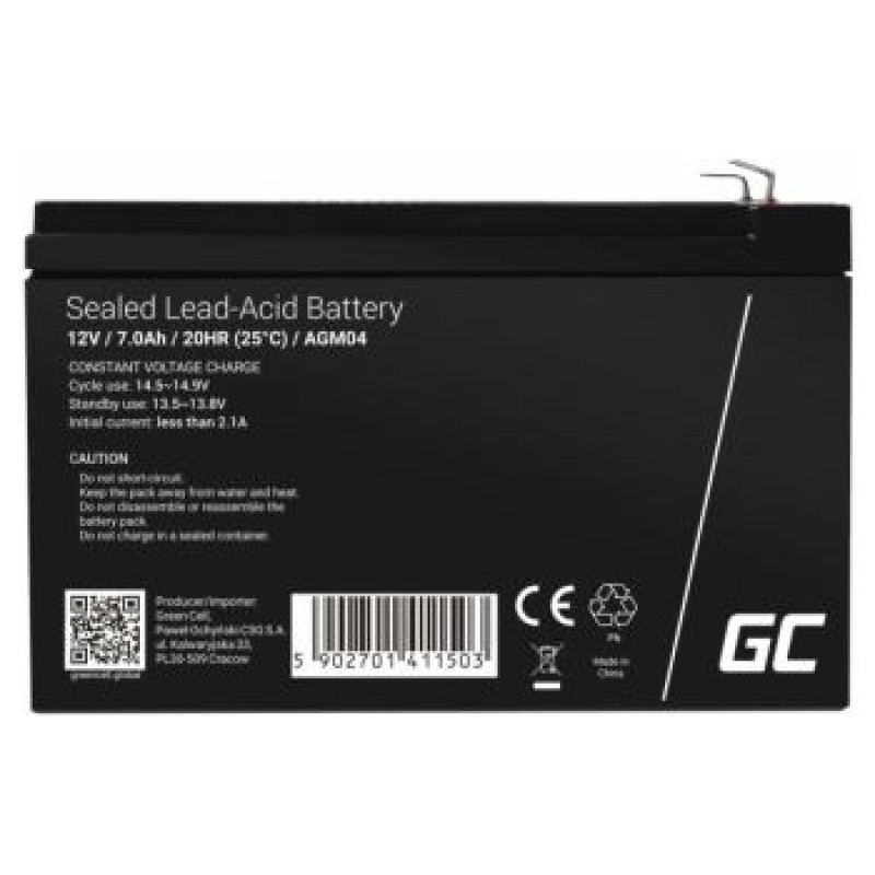 Green Cell Akumulators Green Cell AGM 12V 7Ah VRLA Battery