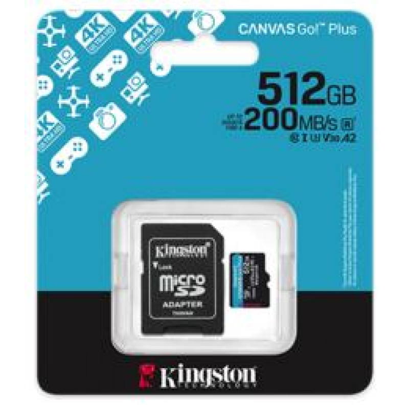 Kingston Atmiņas karte Kingston microSDXC Canvas Go Plus Gen4 512GB