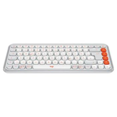 Logitech Klaviatūra Logitech POP ICON KEYS OFF White Orange US