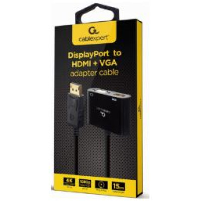 Gembird Adapteris Gembird DisplayPort Male - HDMI Female + VGA Female Black