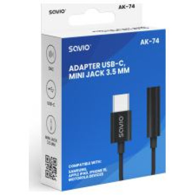 Savio Kabelis Savio USB-C Male - 3,5 mm Female AK-74