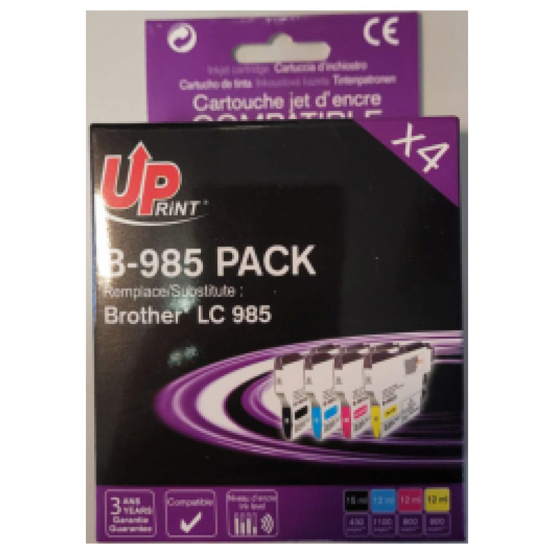 Uprint Brother LC985 4 Pack BK / C/ M/ Y