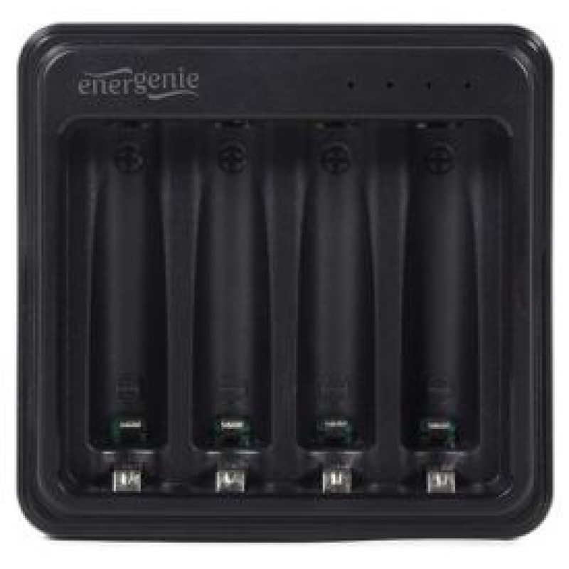 Gembird Bateriju lādētājs Gembird USB 4-slot for AA/ AAA Black