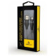 Gembird USB Male - Lightning Male Premium cotton braided 1m Black/White