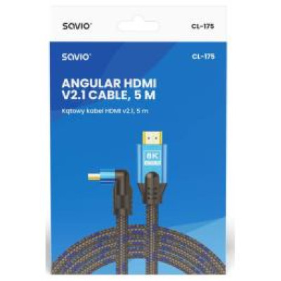 Savio Kabelis Savio HDMI Male - HDMI Male 5m 8K Blue