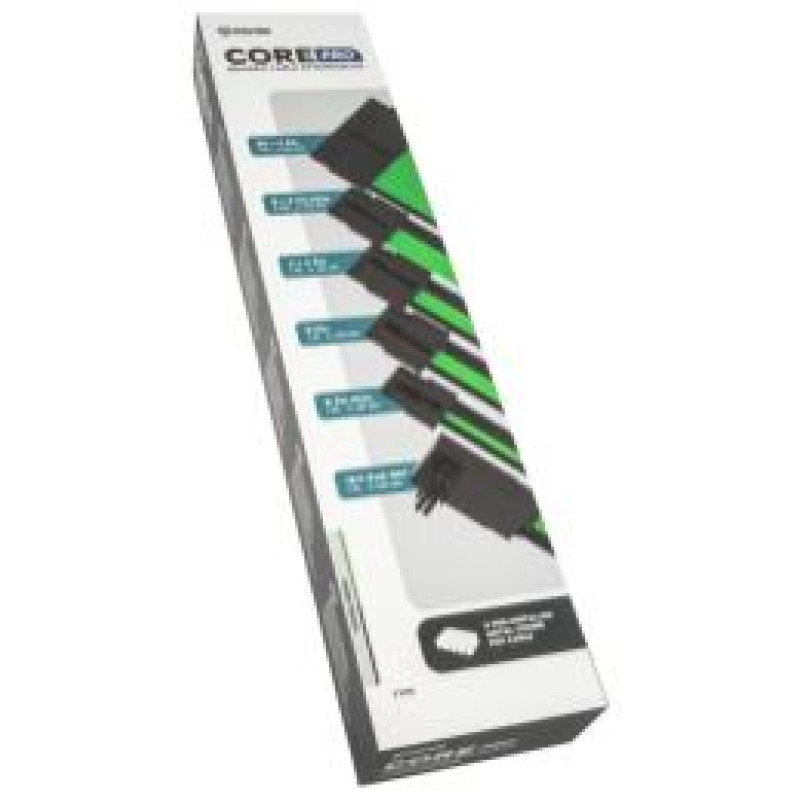 Kolink PSU kabeļu pagarinātāji Kolink Core Pro Braided Cable Extension Kit 12V-2x6 Type 1 - Venom Green