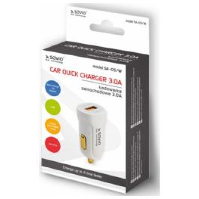 Savio Lādētājs Savio Car Quick Charge Charger White