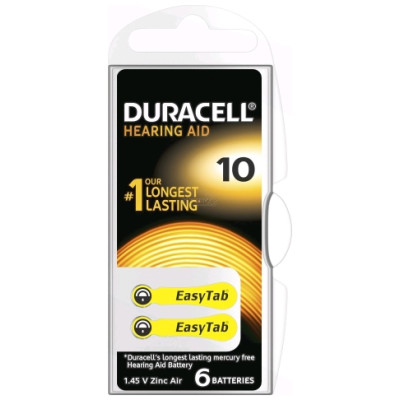 Duracell Hearing 10 (A10) Blistera iepakojumā 6gb.