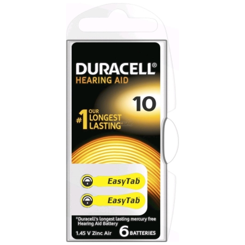 Duracell Hearing 10 (A10) Blistera iepakojumā 6gb.