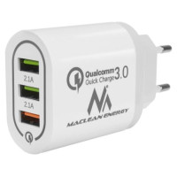 Maclean Energy MCE479W 3xUSB lādētājs QC 3.0