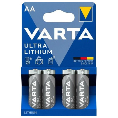 Varta MN 1500 Ultra Lithium AA (LR6) Blistera iepakojumā 4gb.