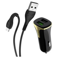 Hoco Z31 Automašīnas lādētājs + Micro USB kabelis 2xUSB QC3.0 18W