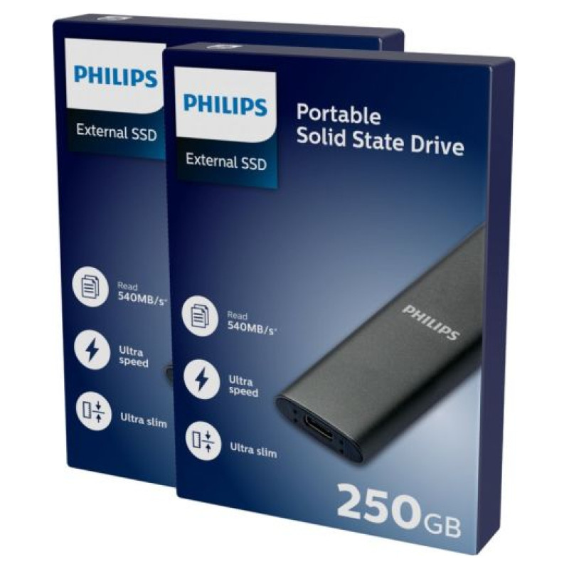 Philips External SSD 250GB Ultra speed Space grey
