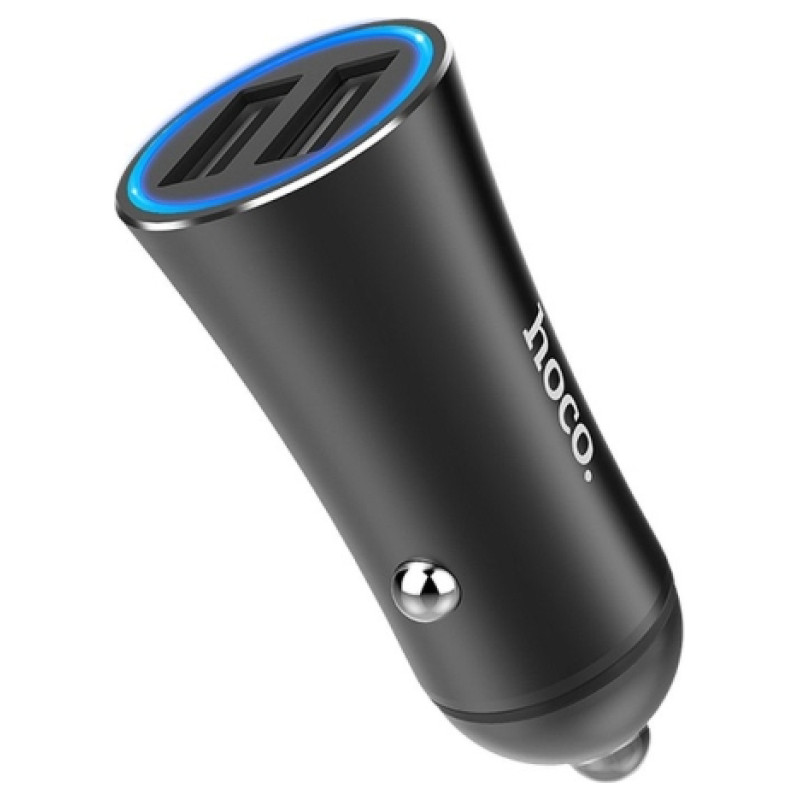 Hoco Z30 USB AUTOMA&Scaron;ĪNAS LĀDĒTĀJS 12/24V 2.4A MELNA