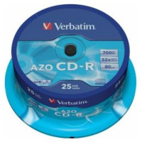 Verbatim Matricas CD-R AZO Verbatim 700MB 1x-52x Crystal, 25 Pack Spindle