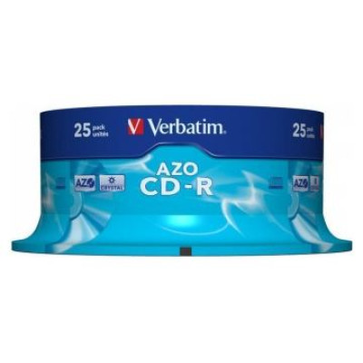 Verbatim Matricas CD-R AZO Verbatim 700MB 1x-52x Crystal, 25 Pack Spindle