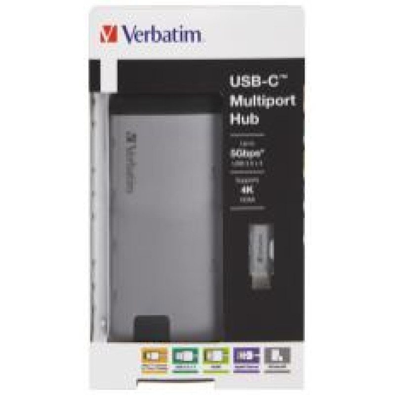 Verbatim USB-C Multiport hub HDMI LAN USB SD MicroSD