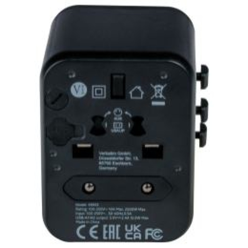 Verbatim Adapteris Verbatim Universal Travel 2 x USB