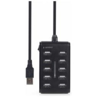 Gembird USB centrmezgls Gembird USB 2.0 10-port Black