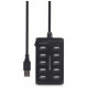 Gembird USB centrmezgls Gembird USB 2.0 10-port Black
