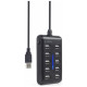Gembird USB centrmezgls Gembird USB 2.0 10-port Black