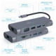 Gembird USB Type-C 7-in-1 Multi-Port Adapter + Card Reader Space Grey