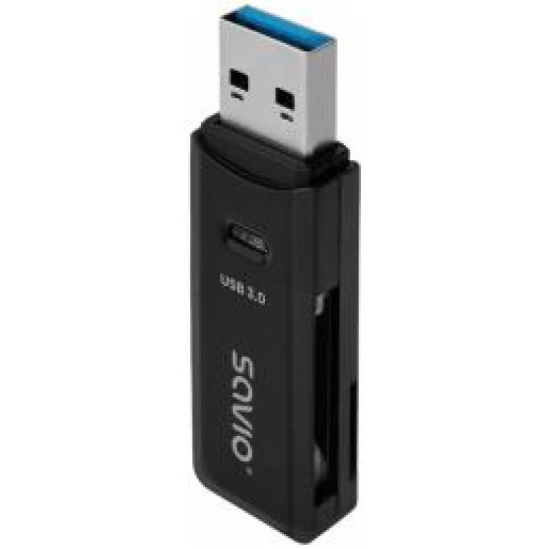 Savio Kar&scaron;u lasītājs Savio USB 3.0 SD Reader Black