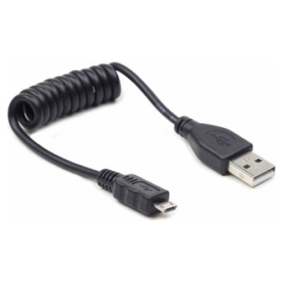 Gembird Kabelis Gembird USB Male - MicroUSB Male 0.6m Black Coiled
