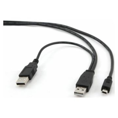 Gembird Kabelis Gembird Dual USB Male - MiniUSB Male 0.9m Black
