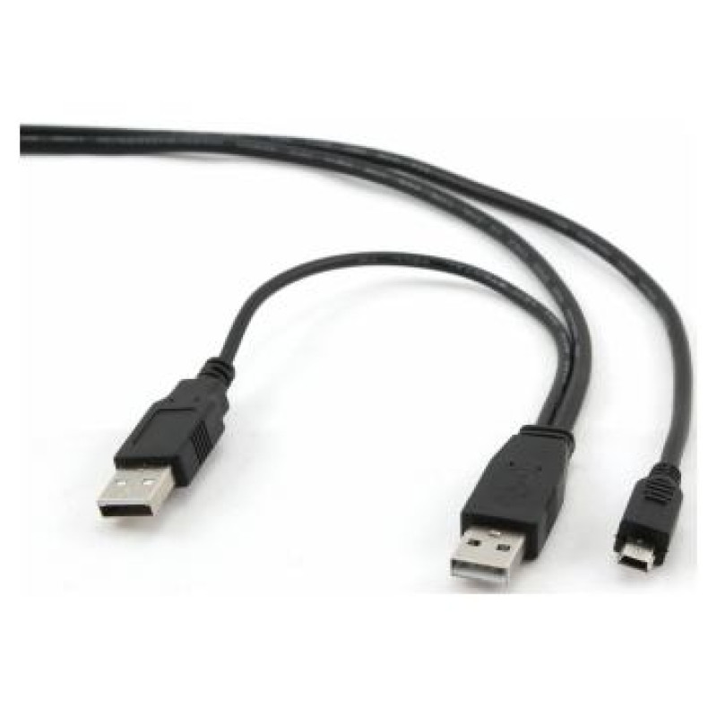 Gembird Kabelis Gembird Dual USB Male - MiniUSB Male 0.9m Black