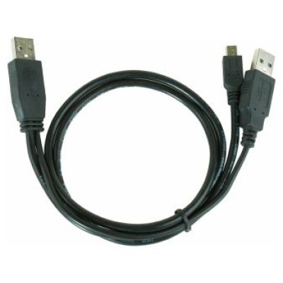 Gembird Kabelis Gembird Dual USB Male - MiniUSB Male 0.9m Black